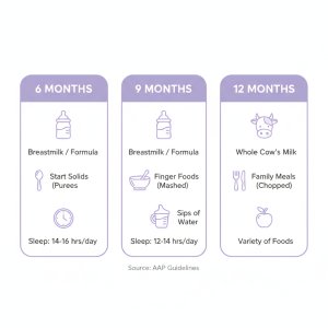 Sample Feeding Schedules for Your Baby: 6, 9, and 12 Months