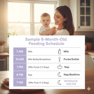 A Simple 6-Month-Old's Feeding Schedule: Integrating Solids and Milk